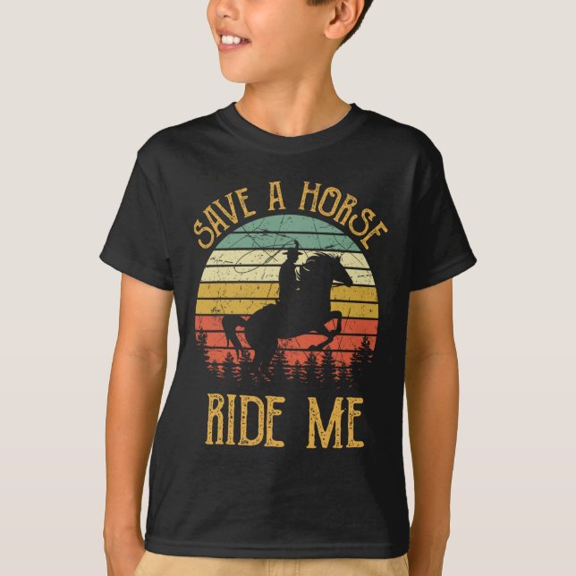 Camiseta Salven A Una Vaquera De Caballo En Mi Vaquera En E (Anverso)