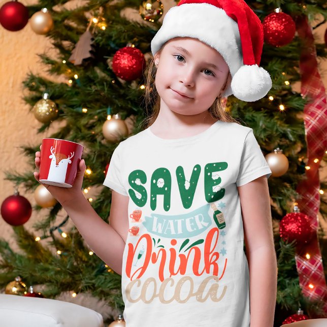 Camiseta Salven agua potable Navidades divertidos de cacao  (Subido por el creador)