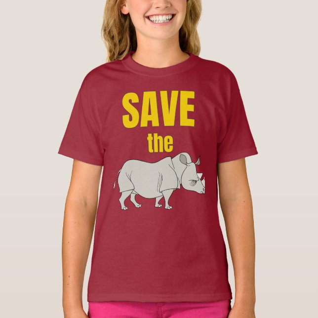 Camiseta ¡Salven Al Rinoceronte! (Anverso)