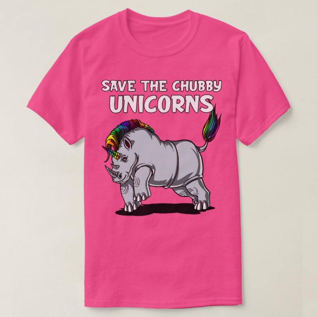 Camiseta Salven Al Rinoceronte De Chubby Unicornios (Diseño del anverso)