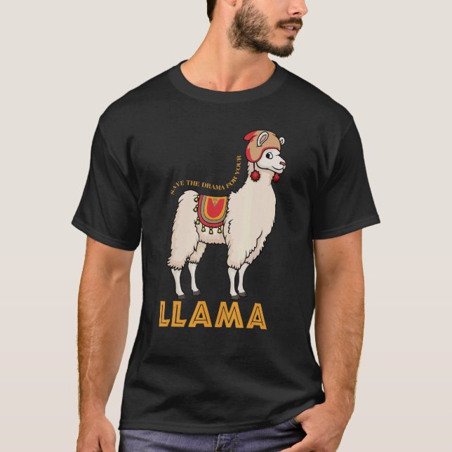 Camiseta Salven El Drama Para Tu Llama Animal 1 (Anverso)
