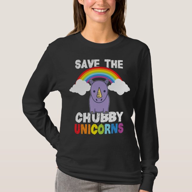 Camiseta Salven el gracioso arcoiris de Chubby Unicornios (Anverso)