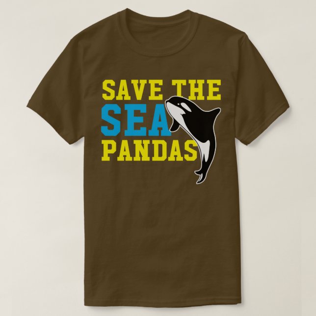 Camiseta Salven el mar Pandas Gracioso Asesino Orca Ballena (Diseño del anverso)