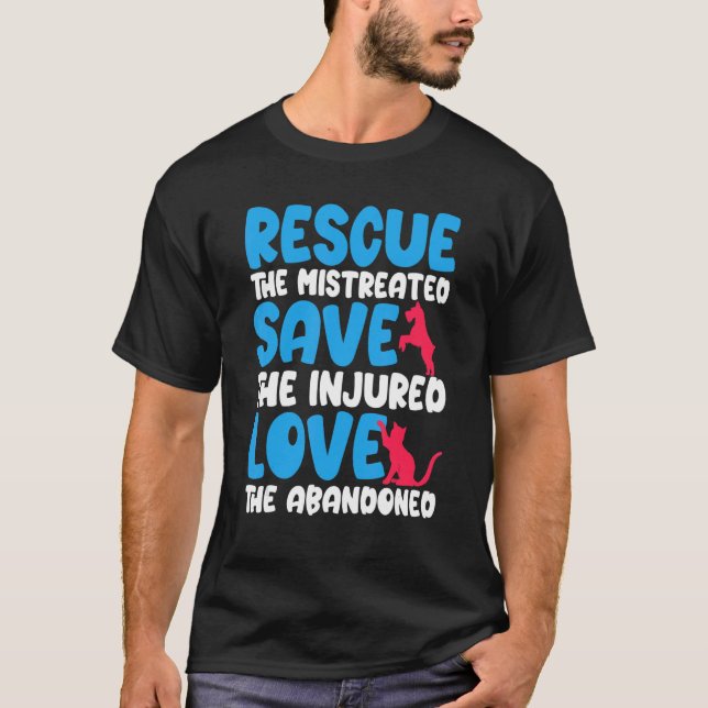 Camiseta Salven El Rescate Herido Y Aman A Los Animales Her (Anverso)