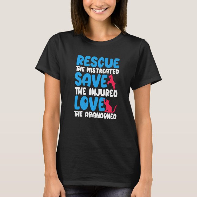 Camiseta Salven El Rescate Herido Y Aman A Los Animales Her (Anverso)