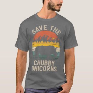Camiseta Salven el rocío de rinocerontes retro de Unicornio