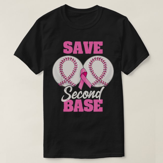 Camiseta Salven el segundo cáncer de mama básico de béisbol (Diseño del anverso)
