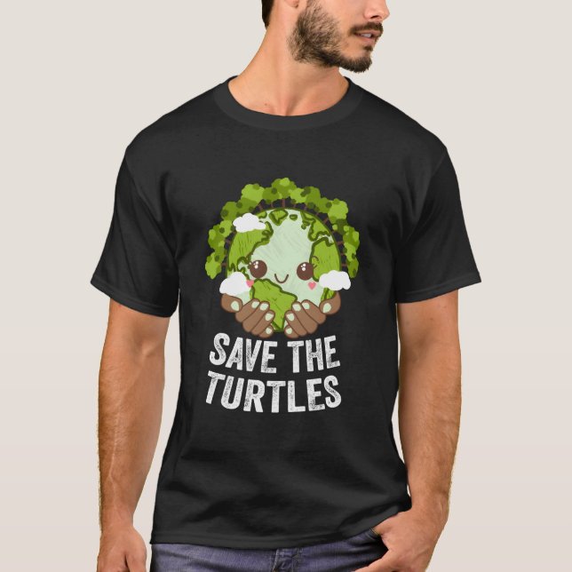 Camiseta Salven la ecología de las tortugas, la tortuga mar (Anverso)