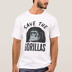 Camiseta Salven la extinción de gorilas en peligro de extin