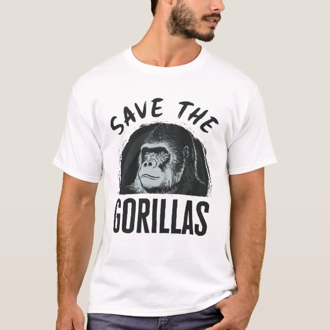 Camiseta Salven la extinción de gorilas en peligro de extin (Anverso)