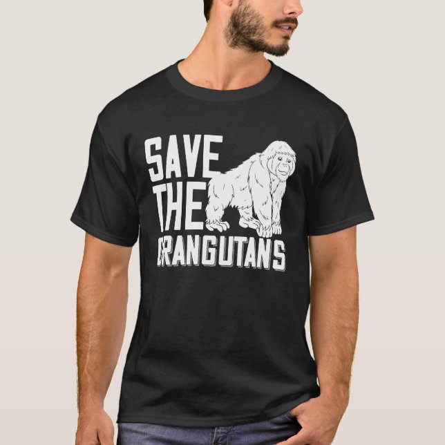 Camiseta Salven la isla de los monos Orangutans (Anverso)