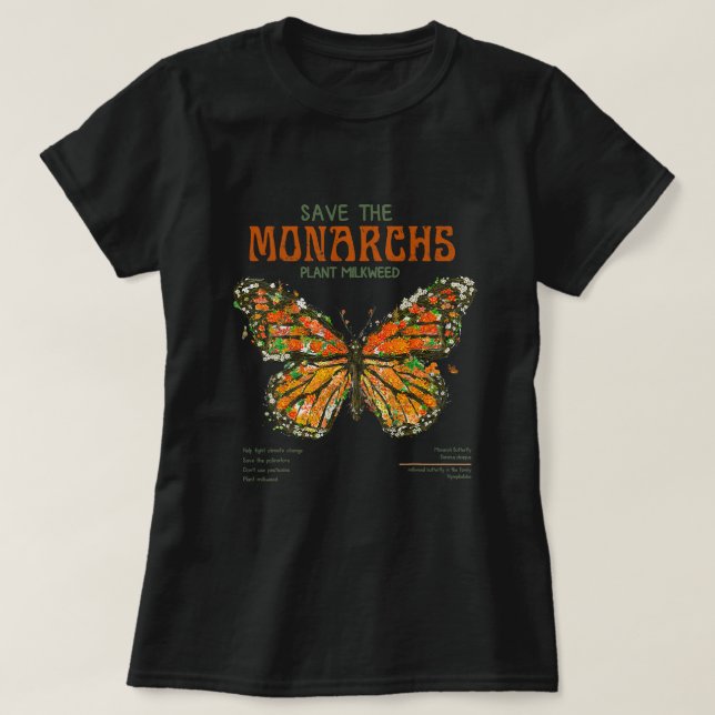 Camiseta Salven La Planta De Los Monarcas Más Flor De Leche (Diseño del anverso)