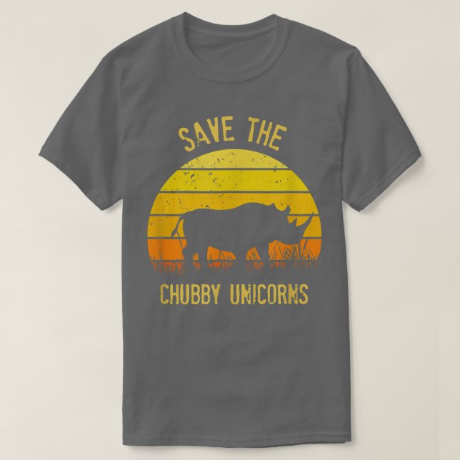 Camiseta Salven La Puesta De Sol De Rinocerontes De Chubby  (Diseño del anverso)
