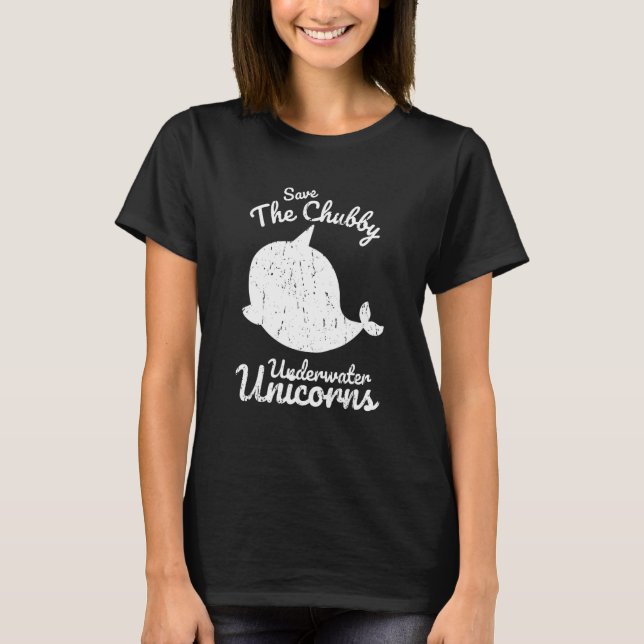 Camiseta Salven la regordeta ballena de unicornios subacuát (Anverso)