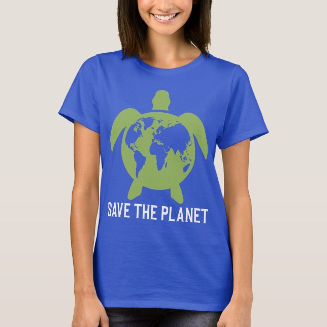 Camiseta Salven la silueta de la tortuga planetaria (Anverso)