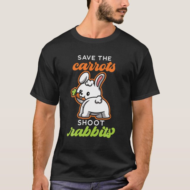 Camiseta Salven La Zanahoria De Los Conejos De Los Tiroteos (Anverso)
