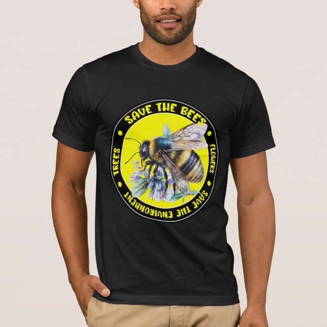 Camiseta Salven las flores de los abejas y el medio ambient (Anverso)