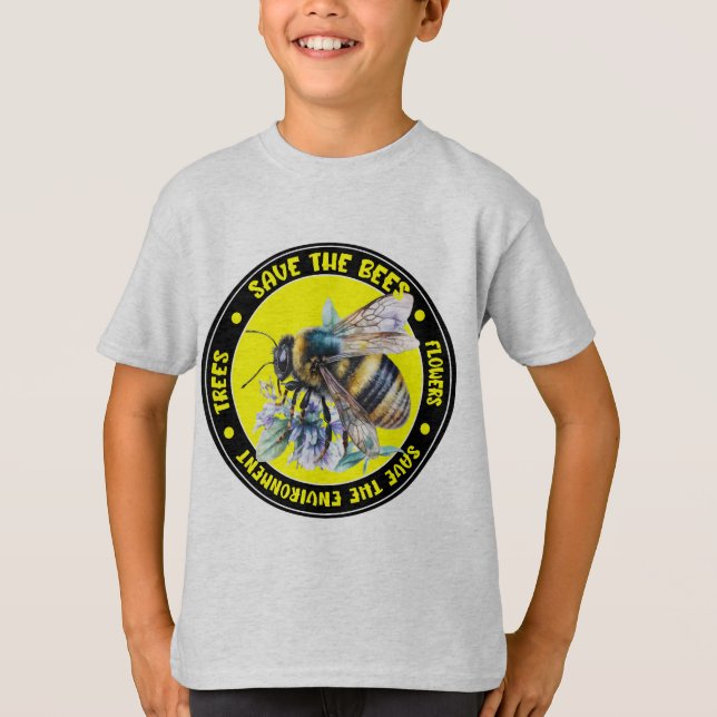 Camiseta Salven las flores de los abejas y el medio ambient (Anverso)