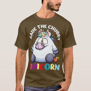 Camiseta Salven los regalos graciosos de Chubby Unicorn par