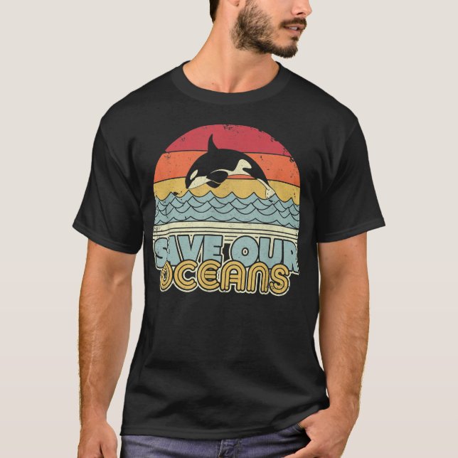 Camiseta Salven nuestros océanos, ballena orca  (Anverso)