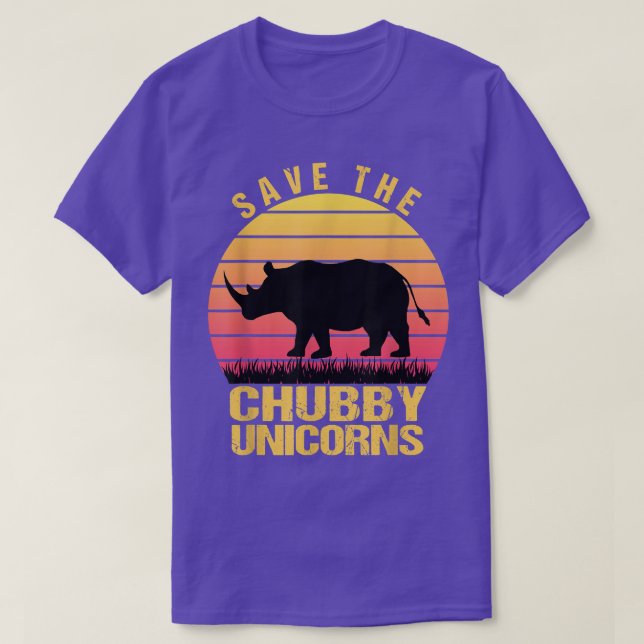 Camiseta Salven Rinoceronte divertida retro de chubby unico (Diseño del anverso)
