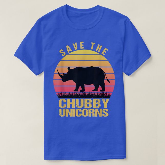 Camiseta Salven Rinoceronte divertida retro de chubby unico (Diseño del anverso)