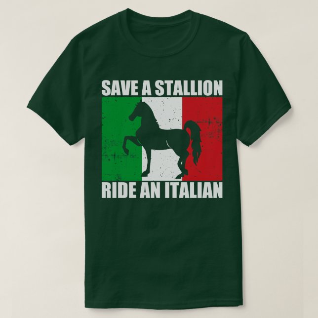 Camiseta Salven Un Paseo En Stallion Un Italiano (Diseño del anverso)