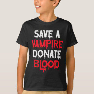 Camiseta Salven Un Vampiro Donar Sangre Disfraz De Hallowee