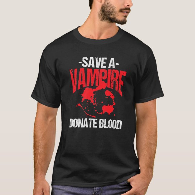 Camiseta Salven Un Vampiro Y Donan Vestuario De Halloween D (Anverso)