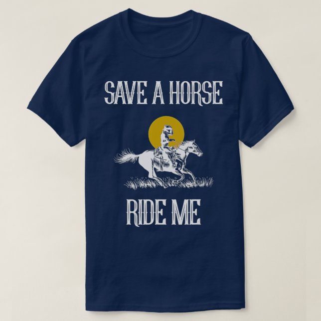 Camiseta Salven Un Viaje A Caballo Divertido, Salven Un Via (Diseño del anverso)