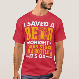 Camiseta Salvo Una Cerveza Esta Noche Atrapada En Botella E