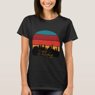 Camiseta Salzburgo Atardecer Alpino Retro Viajes
