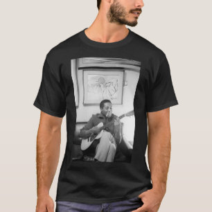 Camiseta Sam Cooke Jugando Poster de guitarra