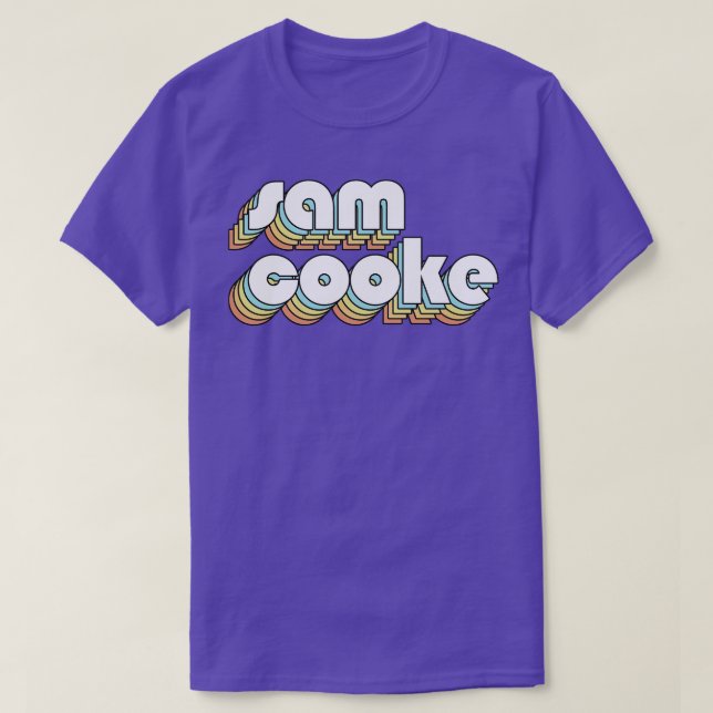 Camiseta Sam Cooke Retro Rainbow Typography Style (Diseño del anverso)