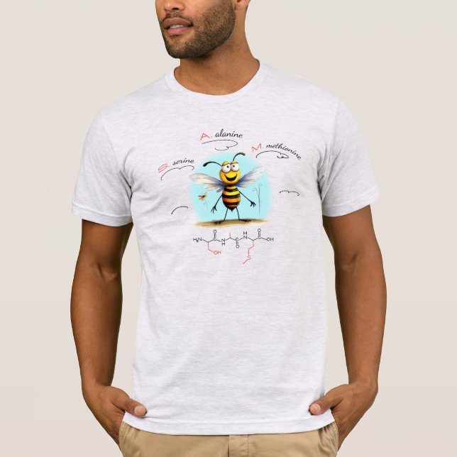 Camiseta SAM péptido, Abeja-9 con texto personalizado, clar (Anverso)