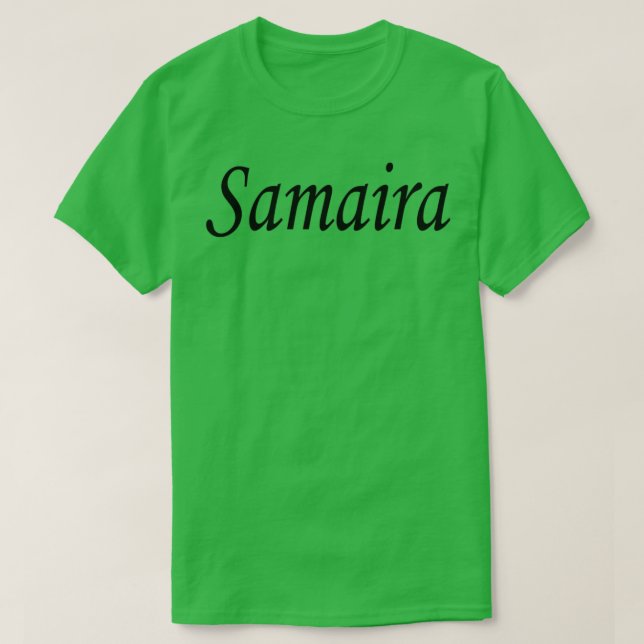 Camiseta Samaira texto con letras de nombres negros (Diseño del anverso)