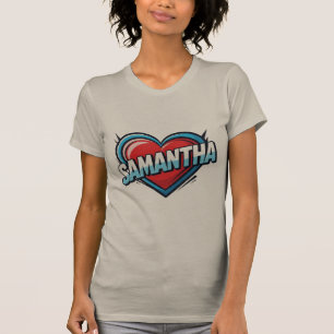 Camiseta Samantha Comic Pop Art Corazón Nombre