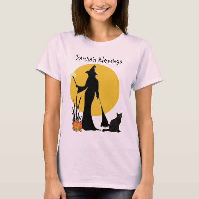 Camiseta Samhain Moon Witch- T-Shirt (Anverso)