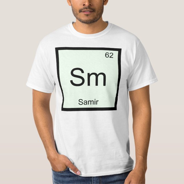 Camiseta Samir Nombre Elemento Químico Tabla periódica (Anverso)