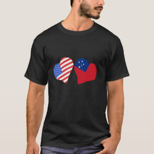 Camiseta Samoa EE. UU. Corazón Bandera samoana Raíces samoa