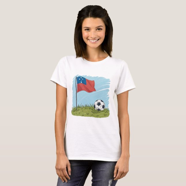 Camiseta Samoa flag and soccer ball (Anverso completo)
