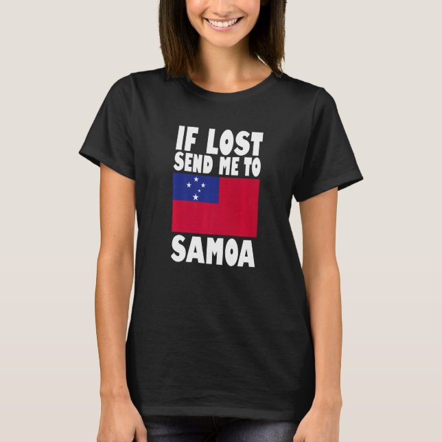 Camiseta Samoa Flag Design  If lost send me to Samoa Premiu (Anverso)
