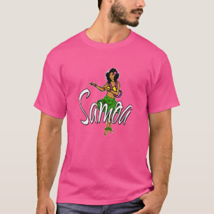 Camiseta Samoa Island Danzando A Hula Chica Con Falda De Gr