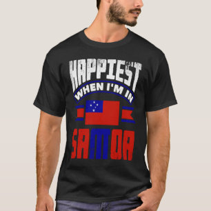 Camiseta Samoa Samoan Bandera de Samoa Más Feliz Cuando Est