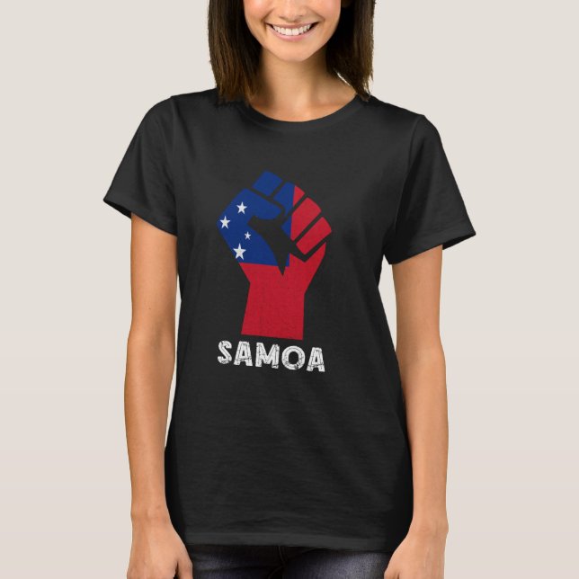 Camiseta Samoan Pride Samoan Roots Handfist Samoan Flag Sam (Anverso)