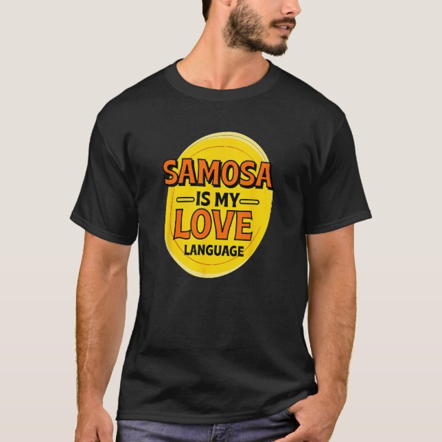 Camiseta Samosa es mi lengua de amor Pasteles de comida Sam (Anverso)