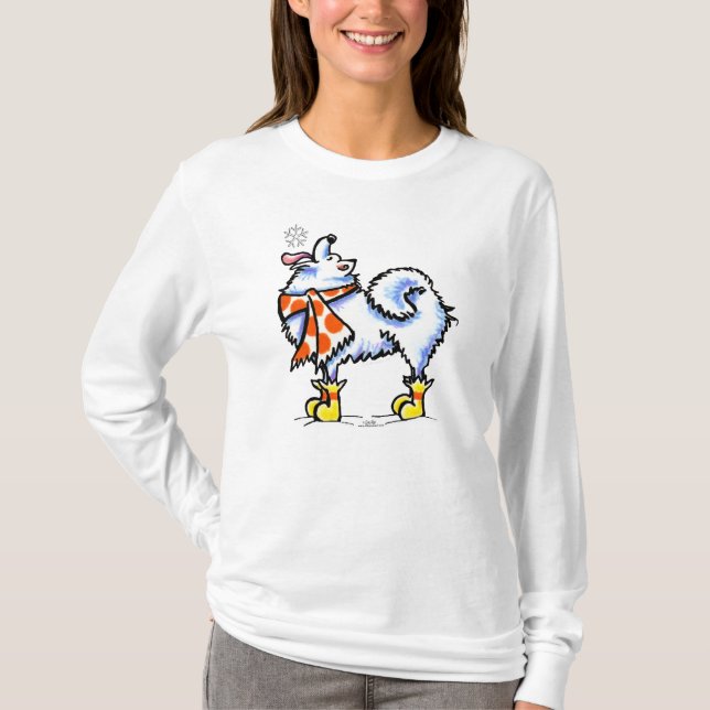Camiseta SamoyAmerican Eskimo Dog Snowflake (Anverso)