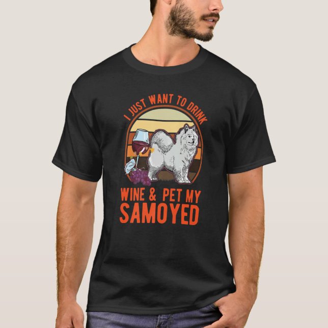 Camiseta Samoyed And Wine   (Anverso)