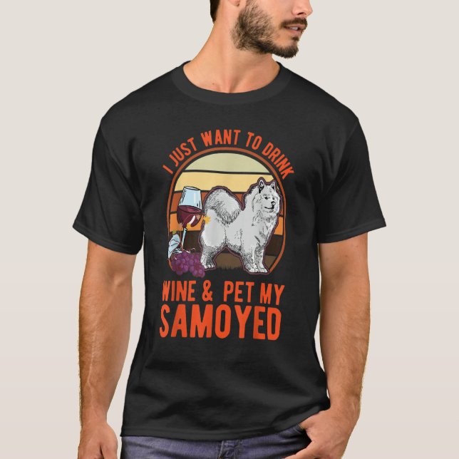 Camiseta Samoyed And Wine (Anverso)