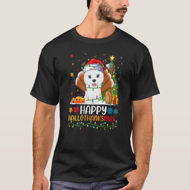 Camiseta Samoyed Dog Happy Samoyed Hellothanksmas (Anverso)
